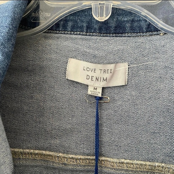 Blue Medium Wash Button-up  Midi Distressed Denim Jacket Dress - Picture 7 of 11